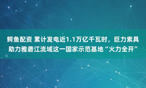 鳄鱼配资 累计发电近1.1万亿千瓦时，巨力索具助力雅砻江流域这一国家示范基地“火力全开”
