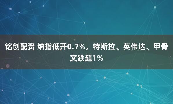 铭创配资 纳指低开0.7%，特斯拉、英伟达、甲骨文跌超1%